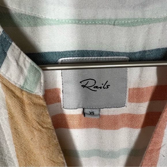 Rails Womens Suri Melon Stripe Rayon Linen Blend Midi Dress Size XS Multicolor - Picture 5 of 10